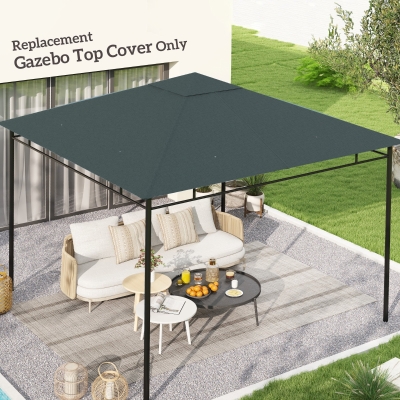 Outsunny Toldo de Substituição de 3x3m para Pérgola de Jardim com 8 Orifícios de Drenagem e Ventilação Cinza