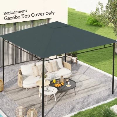Outsunny Toldo de Substituição de 3x3m para Pérgola de Jardim com 8 Orifícios de Drenagem e Ventilação Cinza