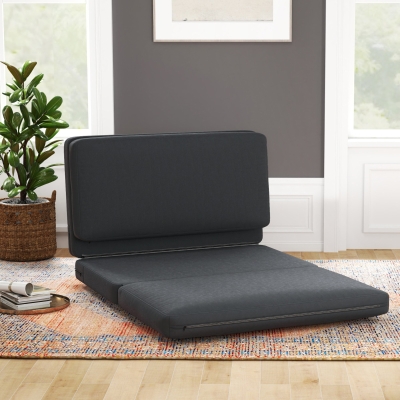 HOMCOM 3-w-1 Składany Fotel Relaksacyjny, Materac dla Gości, Dzielony, Szerokość 138 cm, Ciemnoszary