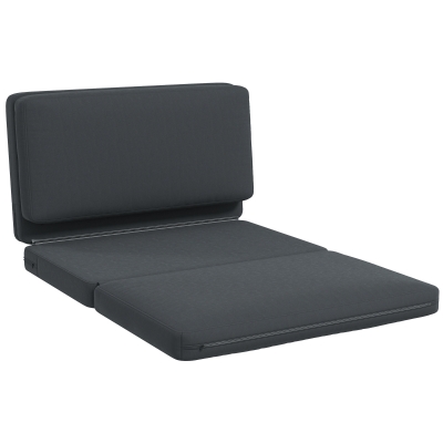 HOMCOM 3-w-1 Składany Fotel Relaksacyjny, Materac dla Gości, Dzielony, Szerokość 138 cm, Ciemnoszary