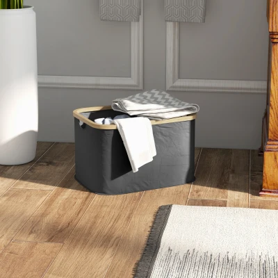 Coș Pliabil pentru Rufe de 36L, 44,3x33,3x26,5 cm, Negru