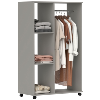 Open Wardrobe 80cm x 40cm x 128cm Grey
