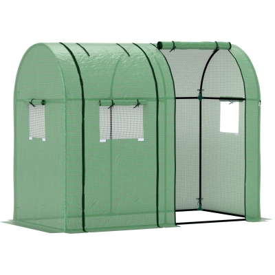Outsunny Tomato Greenhouse, Garden Growhouse with 2 Roll-up Doors and 4 Mesh Windows, Portable Indoor Outdoor Green House, 185 x 94 x 150cm, Green