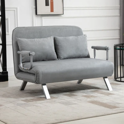 Canapea Pat de 2 Locuri, 105x80x78 cm, Gri Deschis
