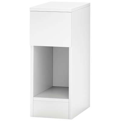 HOMCOM Modern Nachtkastje met Lade en Plank, voor Slaapkamer, Woonkamer, Hout, Wit