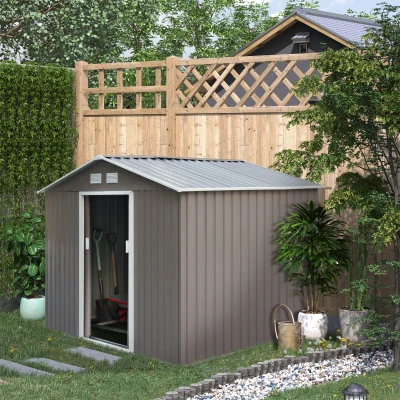 Outsunny Casetta da Giardino 277cm x 195cm x 192cm Grigio