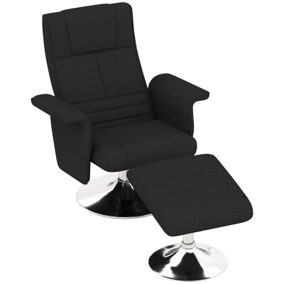 HOMCOM Massagesessel met Kruk, Kantelbare Rugleuning, 78 x 95 x 88 cm, Zwart