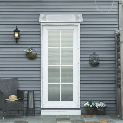 Outsunny Door Canopy Awning Outdoor Window Rain Shelter Cover for Front/Back Door Porch Clear 100 x 75cm