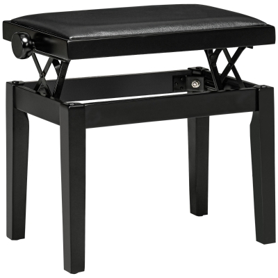 HOMCOM Tabouret de Piano, Chaise de Piano, Réglable en Hauteur, Design Élégant, Similicuir+Bois Caoutchouté, noir, 63 x 33 x 56cm