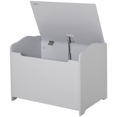 HOMCOM Spielzeugkasten für Kinder Aufbewahrungsbox Truhe 60L x 40B x 48H cm pneumatischer Abstützstand MDF Grau