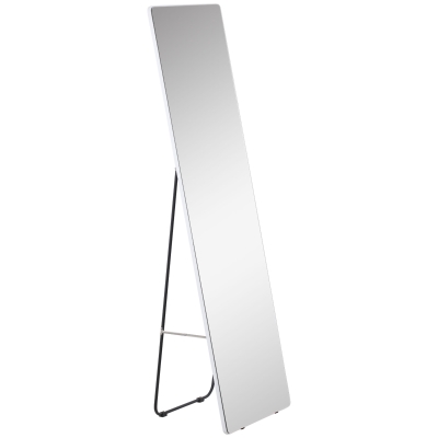 HOMCOM Miroir sur pied et mural en alliage d'aluminium, 45 cm x 37 cm x 158,5 cm, Argent