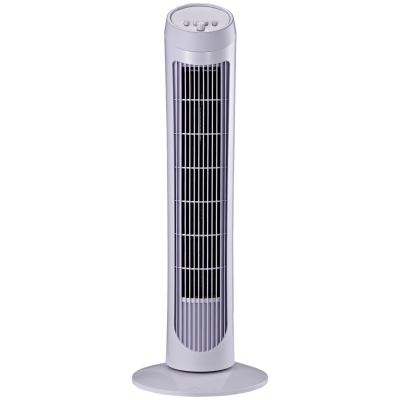 HOMCOM Säulenventilator Turm oszillierend leise 45 W 3 Geschwindigkeiten 27L x 27B x 75H cm weiß