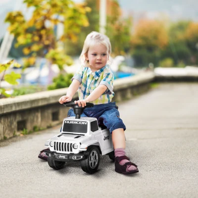 AIYAPLAY Porteur Laufwagen Kinder Jeep Lizenz 18-36 Monate Kofferraum - 63,5 x 29 x 42 cm weiß