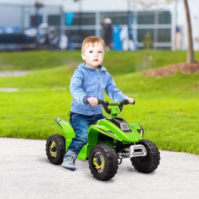 HOMCOM Quad elektrisch für Kinder 18-36 Monate Batterie 6V mit Vorwärts- und Rückwärtsgang 72 x 40 x 45,5 cm Grün