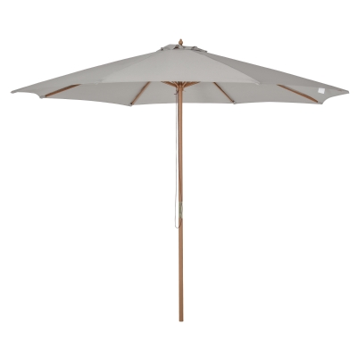 Outsunny Parasol en bois 300 cm Parasol de jardin Parasol de balcon en bambou Gris