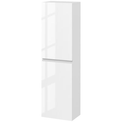 kleankin Badezimmerschrank hohe Säule zeitgenössisches Design 2 Schränke verstellbare Regale 35 x 25 x 120 cm weiß lackiert