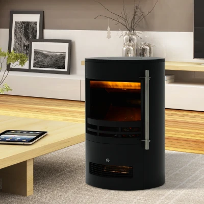 HOMCOM LED Cheminée Électrique Cheminée Murale Cheminée sur Pied avec Effet de Flamme 900/2000W 41x41x64,5cm