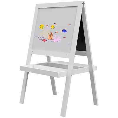 AIYAPLAY Kindertafel-Aufstellbild 2 in 1 magnetische Kreidetafel und schwarze Tafel weiß
