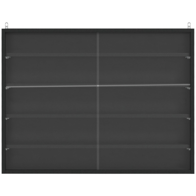 HOMCOM Wandvitrine für Sammlerstücke 5 höhenverstellbare Regale und 2 Glasschiebetüren 80 x 9,5 x 60 cm Schwarz