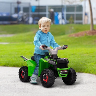 HOMCOM Elektrisches Quad für Kinder Batteriebetriebenes Fahrzeug 6V mit Vorwärts- und Rückwärtsgang 70L x 41,5B x 48,5H cm Grün