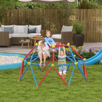Outsunny Kinder-Kletterdome Metallrahmen Struktur max. 180 kg einfach aufzubauen 183 cm Multicolor