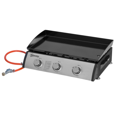 Outsunny Gasgrill aus Edelstahl mit 3 Brennern 9 kW Antihaft-Beschichtung große Grillfläche 61 x 35,5 cm