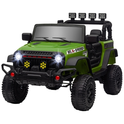 AIYAPLAY Buggy 4x4 Kinder Elektroauto UTV Bluetooth 2 Sitze mit 2.4Ghz Fernbedienung 2 Motoren 12 V Grün