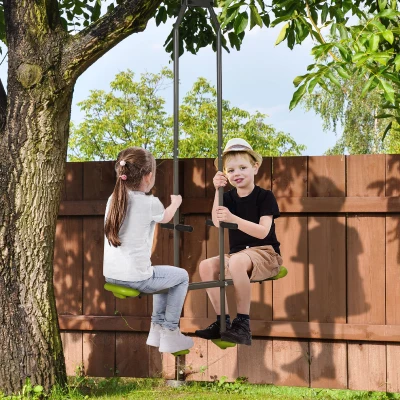 Outsunny Doppelschaukel-Set für Kinder aus Stahl und Kunststoff für Schaukelgestelle - 3 bis 6 Jahre 97,5 x 23 x 170 cm grün