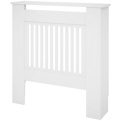 HOMCOM Radiatorombouw, Verwarmingsafdekking, 78 x 19 x 81cm, Radiator-afdekking voor Slaapkamer, Woonkamer, MDF, Wit