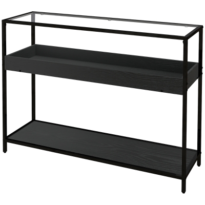 HOMCOM Table de console avec 2 étagères, table de hall d'entrée, console, noir