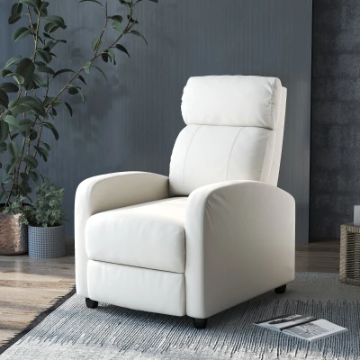 HOMCOM Poltrona de Massagem Reclinável com 2 Zonas de Massagem 8 Programas e 5 Níveis de Intensidade 68x88x98 cm Creme
