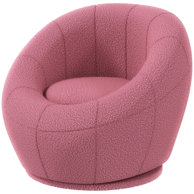 HOMCOM Fauteuil pour enfants Mobilier pour enfants Tabouret, Teddy-Fleece, 60 cm x 56 cm x 48 cm, Rose