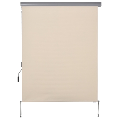 Outsunny Store latéral, Store de balcon, résistant aux intempéries, mécanisme à ressort, 200 cm x 140 cm, Blanc crème