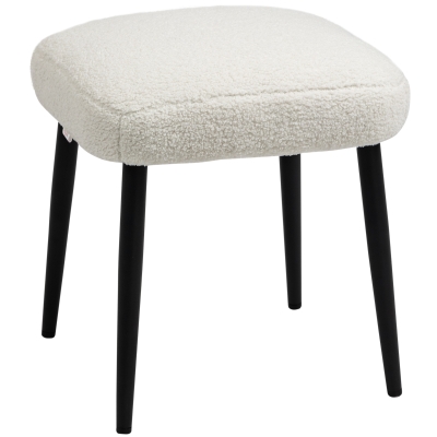 Aosom Tabouret, Tabouret en imitation cachemire, Repose-pieds, Crème-Blanc