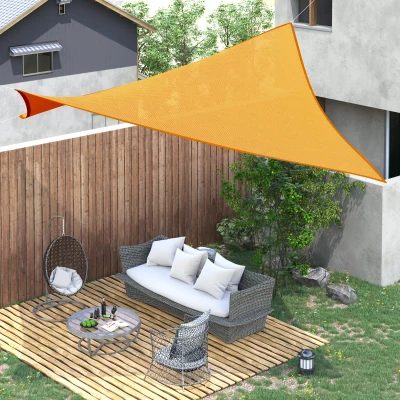 Outsunny Sonnensegel Sonnensegel rechteckig 6L x 4B m HDPE Gelb