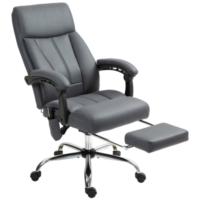 Vinsetto Fauteuil de bureau avec fonction de massage et chauffage, repose-pieds, jusqu'à 120 kg, Gris foncé