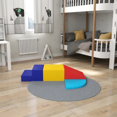 HOMCOM Conjunto de 4 Blocos de Psicomotricidade para Crianças Blocos de Construção Brinquedo de Aprendizagem Multicor