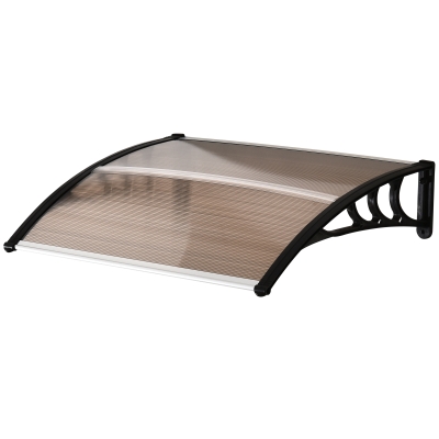 Outsunny Auvent Porte d'entrée 120 x 75 cm Auvent Incliné Protection Polycarbonate