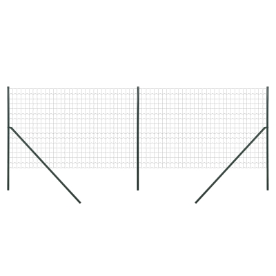 Outsunny Geschweißter Rollenzaun - Masche 7,3L x 6,3l cm - Höhe 2 m - Länge 10 m - Pfosten, Streben inklusive - Stahl mit PVC-Beschichtung Grün
