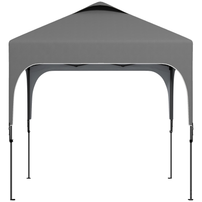 Outsunny Faltbarer Pop-up Gartenpavillon 2,5 x 2,5 m Höhenverstellbar Oxford-Gewebe Anti-UV50+ Stahlrahmen Transporttasche