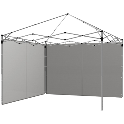 Outsunny Seitenteile für Pavillon, für 3x3(m) oder 3x6m Pop-Up-Pavillon, 2er-Pack Ersatz-Seitenteile, Grau