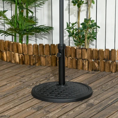 Outsunny Runder Sonnenschirmständer Gartenschirmständer Sonnenschirmfuß aus Beton Ø 46 cm Schwarz