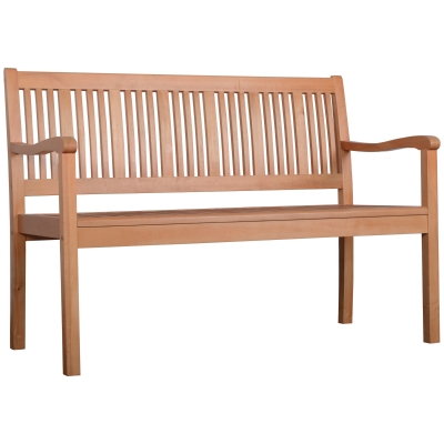 Banc de jardin 2 places Outsunny en bois Banquette jusqu'à 200 kg Banc de terrasse avec dossier Mobilier de jardin en bois de peuplier Jaune 126,8 x 62 x 91,3 cm
