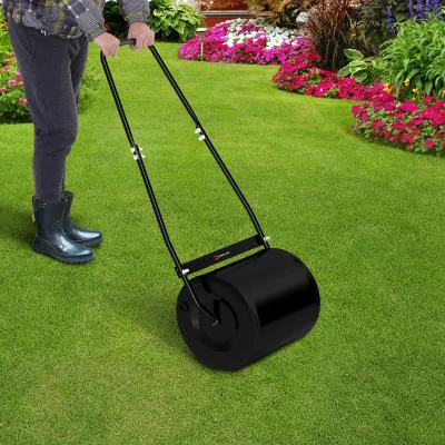 Outsunny Rasenwalze aus Stahl mit Griff dim. 47L x 32B x 105H cm maximale Ballastierung 30 L Schwarz