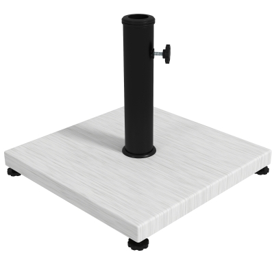 Outsunny Sonnenschirmständer Betonsockel aus Metall mit verstellbaren Fußkappen - Abmessungen 40L x 40B x 37H cm für Stangen mit Ø38 und Ø48mm
