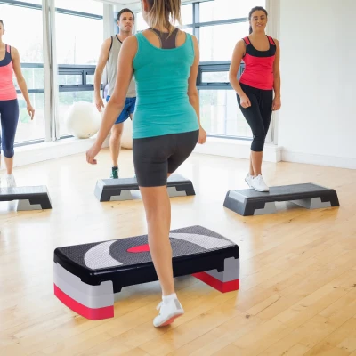 HOMCOM Stepper Fitness Aerobic Stepper Höhenverstellbar Rutschfeste Oberfläche 78x29x20 cm