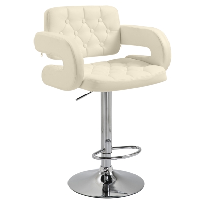 HOMCOM Sgabello da bar 64cm x 50cm x 114cm Bianco