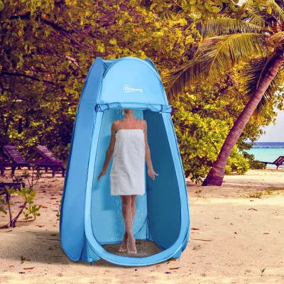 Outsunny Pop-Up-Duschkabine Instant Cabinet für Camping Polyester Blau