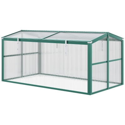 Outsunny Serre, Fenêtres de Toit, Boîtier Transparent, Cadre en Aluminium, 130x70x61cm