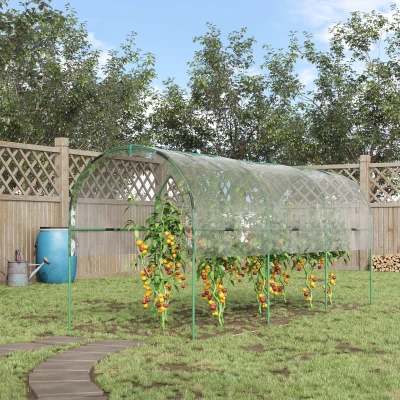 Outsunny Gewächshaus für den Garten Tomaten 4 verzinkte Stahlbögen PVC-Folie 4 x 1,23 x 1,71 m Grün